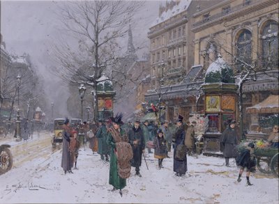 Scène de rue parisienne - Eugene Galien Laloue